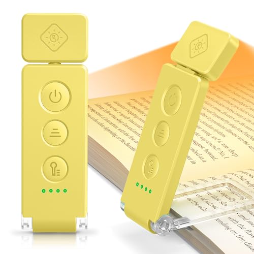 Glocusent 12 LED Rechargeable Book Light, Clip-on Reading Light with 5 Colors & 5 Brightness Levels,...