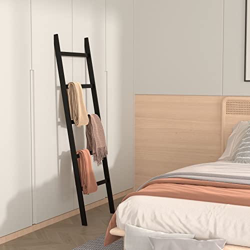 Wtz Blanket Ladder, 5-Layer Towel Racks, Blanket Holder With Anti-Slip Construction Home Decor, Decorative Blanket, Quilt, Towel, Scarf Ladder Shelves For Livingroom, Bedroom, Bathroom, Black #TOP4