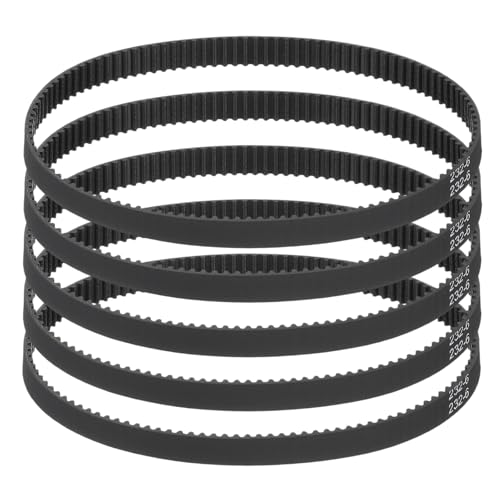sourcing map 232mm GT-2 Timing Belt 6mm Width 2mm Pitch Black 5pcs