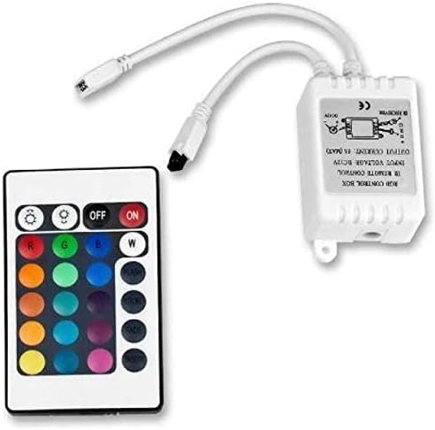 AutoTrends 24 Key IR Remote Controller for RGB 3050/3528 LED Light Strip DC 9V-12V for Car