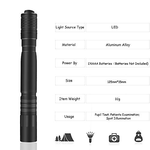 2Pcs Led Pocket 1200 Lumen Pen Light Flashlight With Clip #TOP1