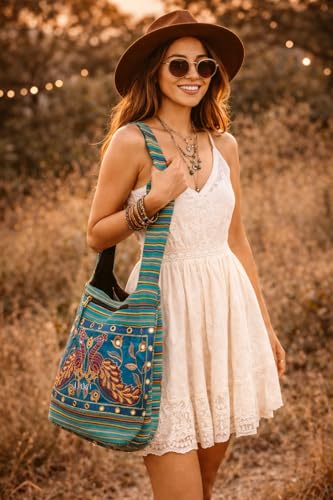 Image of Hobo Shoulder Bag Messenger Casual Everyday Large Hippie Market Thick Functional