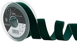 Berisfords Velvet Ribbon, Green, 10.2 x 3 x 10.2 cm