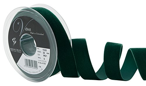 Berisfords - Cinta de Terciopelo, Terciopelo, Verde Oscuro, 10.2 x 3.0 x 10.2 cm Cover