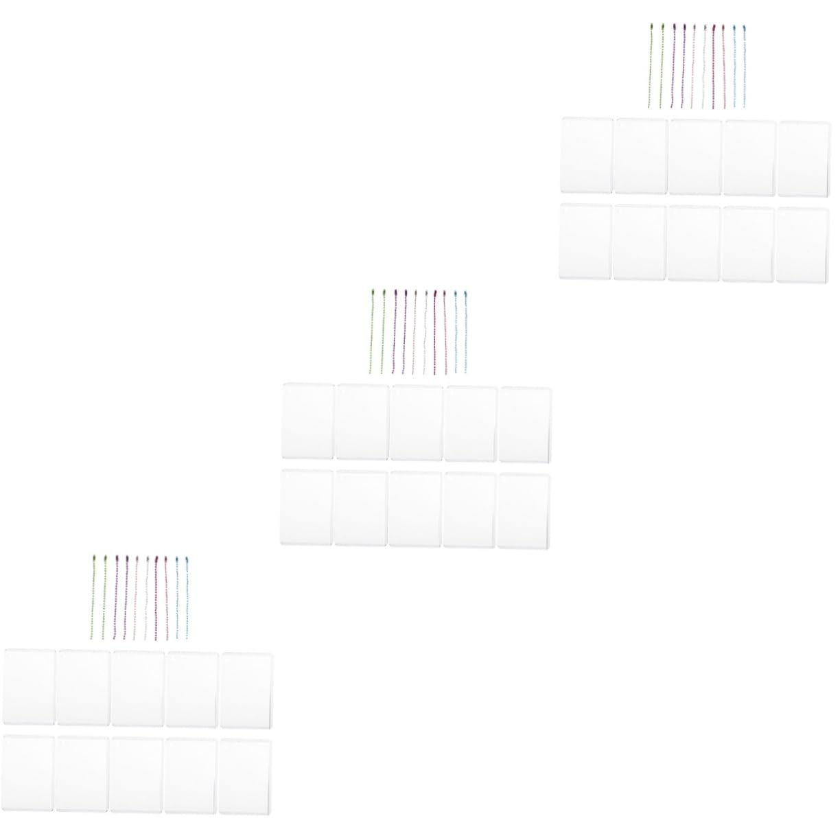 CAXUSD 30sets Plastic Photocard Holder with Chain Transparent Protective Cover for Photo Cards Album Cards Id Badges Convenient Storage for Collectors