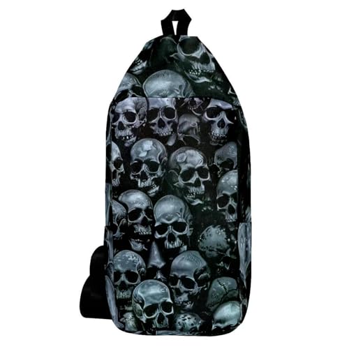 Sac à bandoulière crânes humains avec sangle ergonomique ajustable