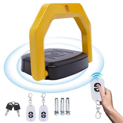Smart Lock Parking Bollard, Electric Parking Lock mit 2 Remote Control and 2 Keys, Remote Control Parking Barriers, 180° Anti-collision, IP67 Waterproof, for All Kinds of Parking Lots and Spaces