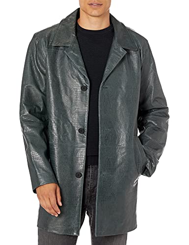 Image of DKNY Men's Real Leather Croc Embossed Jacket