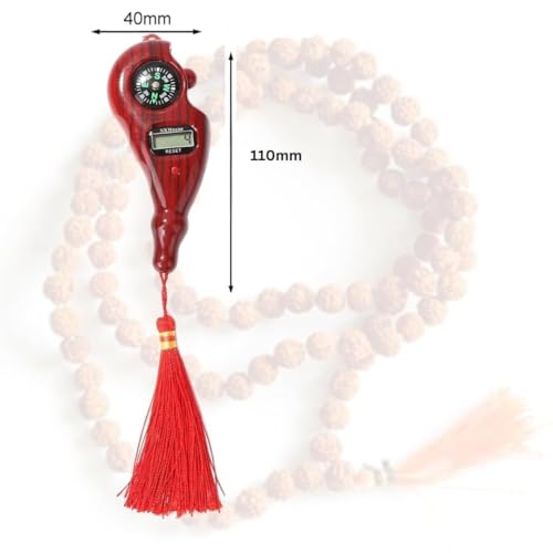 Image of Digital Prayer Beads Counter - Portable Rotating Finger Counter for Meditation, Pooja, Japa, Islamic Tasbeeh, Buddhist Jaap Mala 108 Beads - Handheld Digital Counter