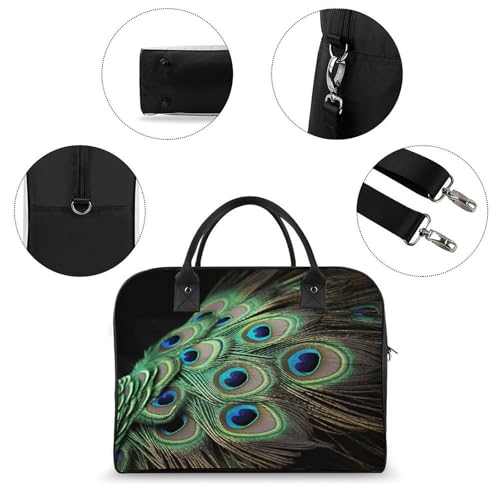 Bolso para portátil con diseño pluma de pavo real verde miniatura 6