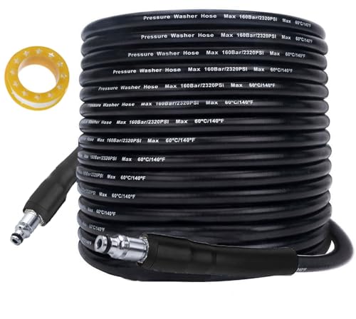 Manguera de lavado a presión de 20 m para Bosch Aquatak Series, enchufe tipo clic, conexión rápida, accesorios SDS, extensión de manguera de lavado de chorro de jardín, tubo de limpieza de agua