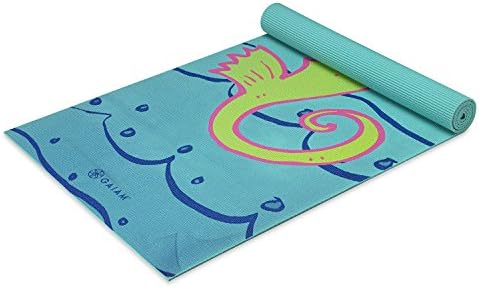 Gaiam Kids Yoga Mat Exercise Mat, Yoga for Kids with Fun Prints - Playtime for Babies, Active & Calm Toddlers and Young Children, Seahorse, 3mm