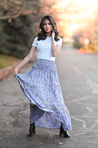 Image of CFLONGE Summer Maxi Skirts for Women 2026 Trendy Floral A Line Boho Skirt
