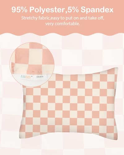 Image of ALVABABY Toddler Pillowcases Stretchy Soft Fit 13 inchx 18 inch or 12 inchx16 inch Kids Pillow Cover Envelope 2 Pack for Girl Boy Travel