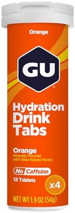 GU Energy Hydration Electrolyte Drink Tablets, Orange, 4-Count