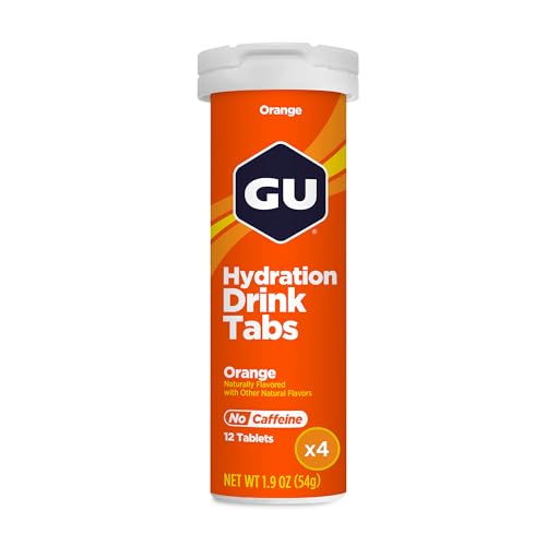 Image of GU Energy Hydration Electrolyte Drink Tablets, Enhanced Endurance Sports Drink for Running, Cycling, Triathlon, 4-Count (48 Servings), Orange