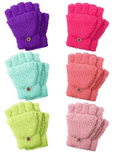Image of Geyoga 6 Pairs Kids Fingerless Gloves
