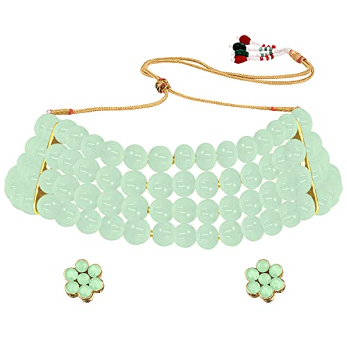 Image of Peora Traditional Maharani Haar Necklace with Earrings Bridal Jewellery Set Gift for Women