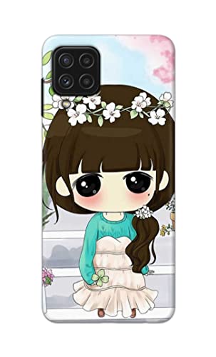 Image of PRINTFIDAA Cartoon Girl with Big Eyes Printed Designer Hard Case for Samsung Galaxy A22 4G Back Cover -(ZP) MVN1009