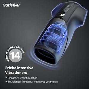 Satisfyer Men Vibration | Masturbador masculino para hombres | Juguete sexual realista | Masturbador extremo para el pene | Vibrador impermeable para el pene | Sextoy recargable | Estimulador intenso