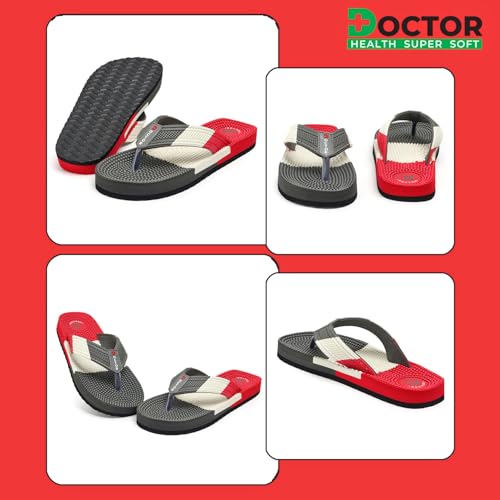Image of DOCTOR HEALTH SUPER SOFT Men's & Boys Anti-Skid Flip Flops with Acupressure Massage Footbed | Lightweight | Soft | Doctor-Recommended Slipper for Pain Relief | All Day Wear Acupressure Doctor Slipper
