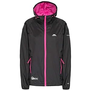 Trespass Femme Qikpac Veste De Pluie Compacte Et Imperméable, Noir, XS EU