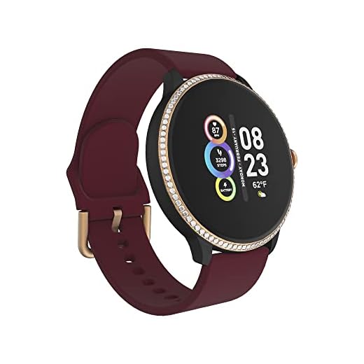 ITECH Fusion 2 R Health and Fitness Smart Watch with 24/7 Heart Rate, Pedometer, Body Temperature Monitor, 14+ Days Battery, Rosegold/Merlot(500201R-40-C10)