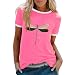Top Camicetta o-Collo Moda Donna Pullover Manica Allentata t-Shirt Casual Corta Stampa Donna Camicetta Camicie Pulizie