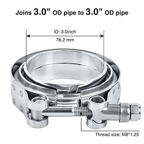 Evil Energy 3.0 Inch V Band Clamp With Flange Male Female Stainless Steel #TOP1