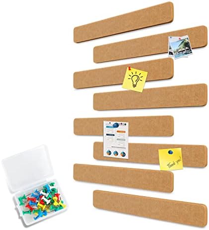 8 Stück Pinnwand Streifen Beige - Selbstklebend Mit Stiften Für Wanddekoration