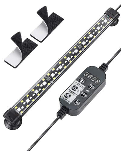 Pawfly 30 cm Aquarium Beleuchtung LED Beleuchtung mit vollem Spektrum Brillant Weiß Blau Rot Grün Lichter LEDs mit D/N Modus Effekte Timer und einstellbare Helligkeit für Süßwasser Aquarien