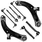SCITOO 8pcs Front Lower Control Arm Ball Joint Tie Rod End Suspension Kit Fit 2009-2013 for Nissan Cube 2007-2012 for Nissan Versa Sway Bar End Link K620566 K620567