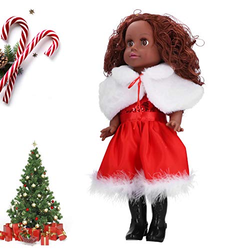Asixxsix Conjunto de bonecas de Natal, cabeça de gel de sílica e adereços de fotografia 3/4 membros