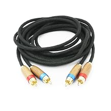 كابل صوت ستيريو 2RCA ذكر إلى 2RCA ذكر من NewFantasia Audiophiles كابل توصيل نظام HiFi 6N OCC سلك مطلي بالنحاس والفضة من خشب الجوز 2 RCA إلى 2 RCA بطول 1.5 متر و4.9 قدم