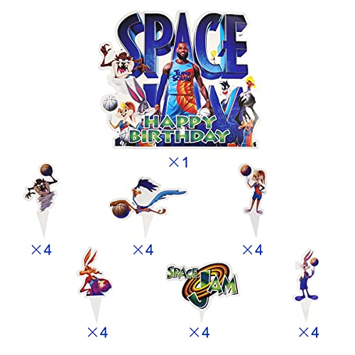 Nf Orange 25Pcs Cake Toppers For Space Jam, Space Party Cake Decoration Supplies #TOP1