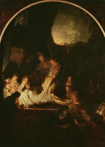 Póster de lienzo de Rembrandt La Sepultura de 60x90cm para cuadros de pared de oficina