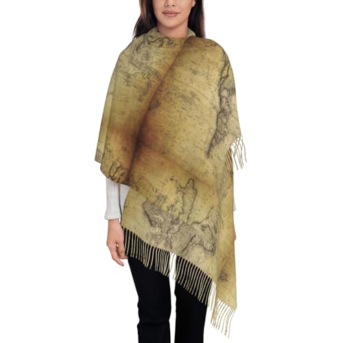 Vintage World Map Women's Scarf Pashmina Shawls and Wraps for Evening Dress Wedding Long Warm Scarves3