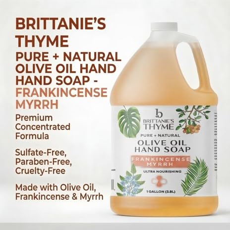 Brittanie's Pure Organic Castile Liquid Olive Oil Soap Refill, Frankincense, 1 Gallon | Face, Body Wash, Dishes, Pets & Laundry | Vegan & Gluten Free Non-GMO - Image 2