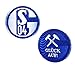 FC Schalke 04 Aufkleber Lentikular 3 - Logo & Glück Auf! - blau S04 Autoaufkleber mit Wechselbild - Plus Lesezeichen I Love Gelsenkirchen