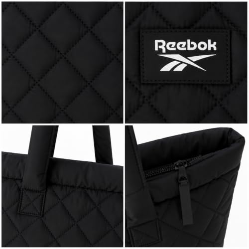 Image of Reebok Womens Tote Bag - Lightweight Carry On Puffer Quilted Tote Bag for Travel Work Travel and Daily Essentials