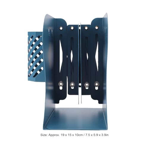 Organisateur de serre-livres réglable en métal bleu foncé extensible 20 pouces - 8