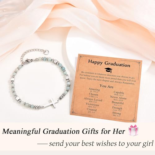 Image of Religious Cross Bracelet for Women Girls, Christian Gifts for Daughter Granddaughter Sister in Christ Friend Niece on Birthday Christmas Easter Valentines Day Graduation