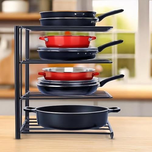 Image of Niyara Iron Metal Heavy Duty Stand 3-Tier Multistorage /Multipurpose Standing Rack, Bathroom Countertop Storage Shelf Cosmetic Organizer Holder Kitchen Spice Rack (Tawa stand)