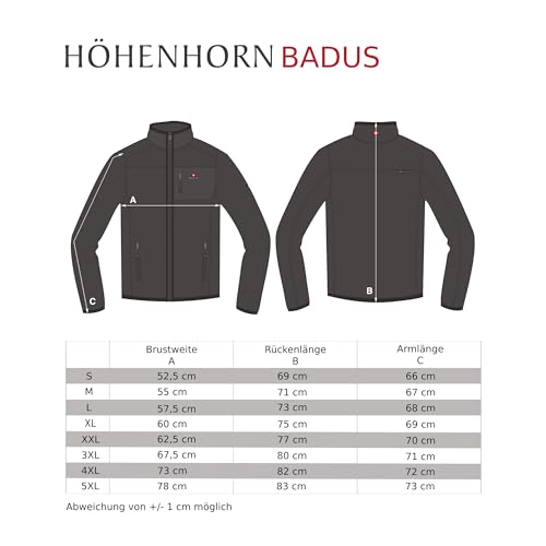 Höhenhorn Badus Męska kurtka polarowa, zamek błyskawiczny na całej długości, do wędrówek pieszych, trekkingu, niebieski, XL