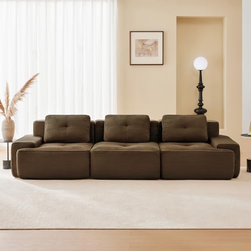 Image of Corduroy Modular Sectional Sofa, Oversized Cloud Couches for Living Room