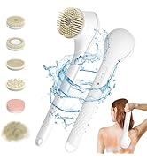 Emooncn 6 IN 1 Eincremehilfe für Rücken, Körperbürste elektrische mit 6 Reinigungsköpfen Rückenbü...