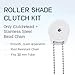 4.5 mm Stainless Steel Bead Chain with Roller Shade Clutch, #10 Ball Chain Replacement Kit, 3 Meters (9.84 ft) Length with 5 Connectors, Rust‑Resistant 304 Stainless, Fits Roller Window Shades