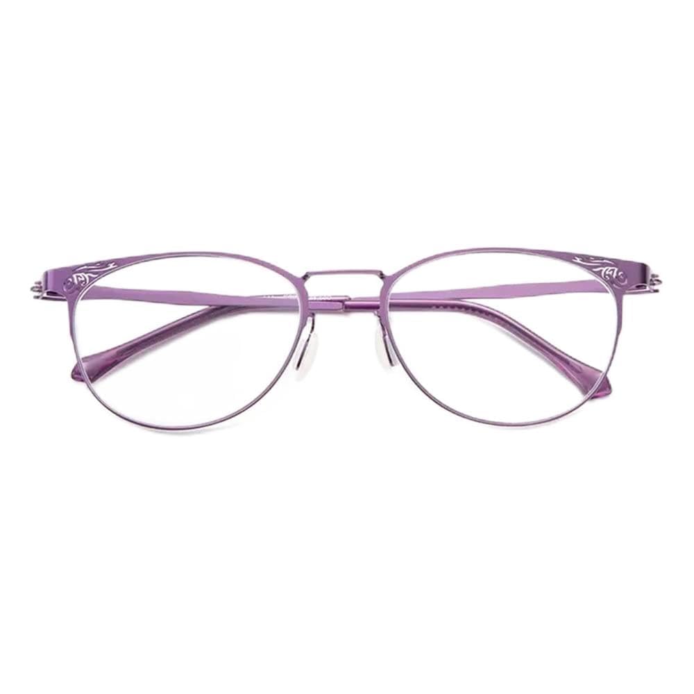 FREAZE Gafas De Lectura Elegante Anteojos De Lectura Oro Rosa Marco Gafas De Presbicia Resistente Arañazos Gafas De Computadora Ligero +1.00 (Color : Purple, Size : +2.5)