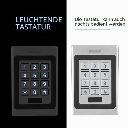 Keypad Wired Gate Digital Code, wasserdichtes Sicherheitstür-Zugangskontrollsystem RFID-Metallcontroller IDIC-Controller IP67-Karte mit integriertem hintergrundbeleuchtetem Alarm für die