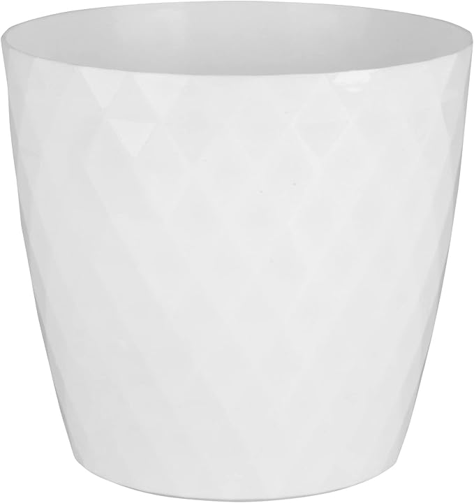 Home Garden Ornaments White Plant Pots Indoor 14cm Diameter Round